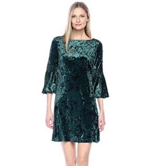 Julian Taylor Dresses & Skirts - Women's Long Rouched Sleeve Velvet Dress Sz 12 NEW